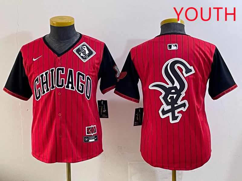 Youth Chicago White Sox Blank Red Stripe Joint Name Nike 2025 MLB Jersey style 27->arizona diamondback->MLB Jersey
